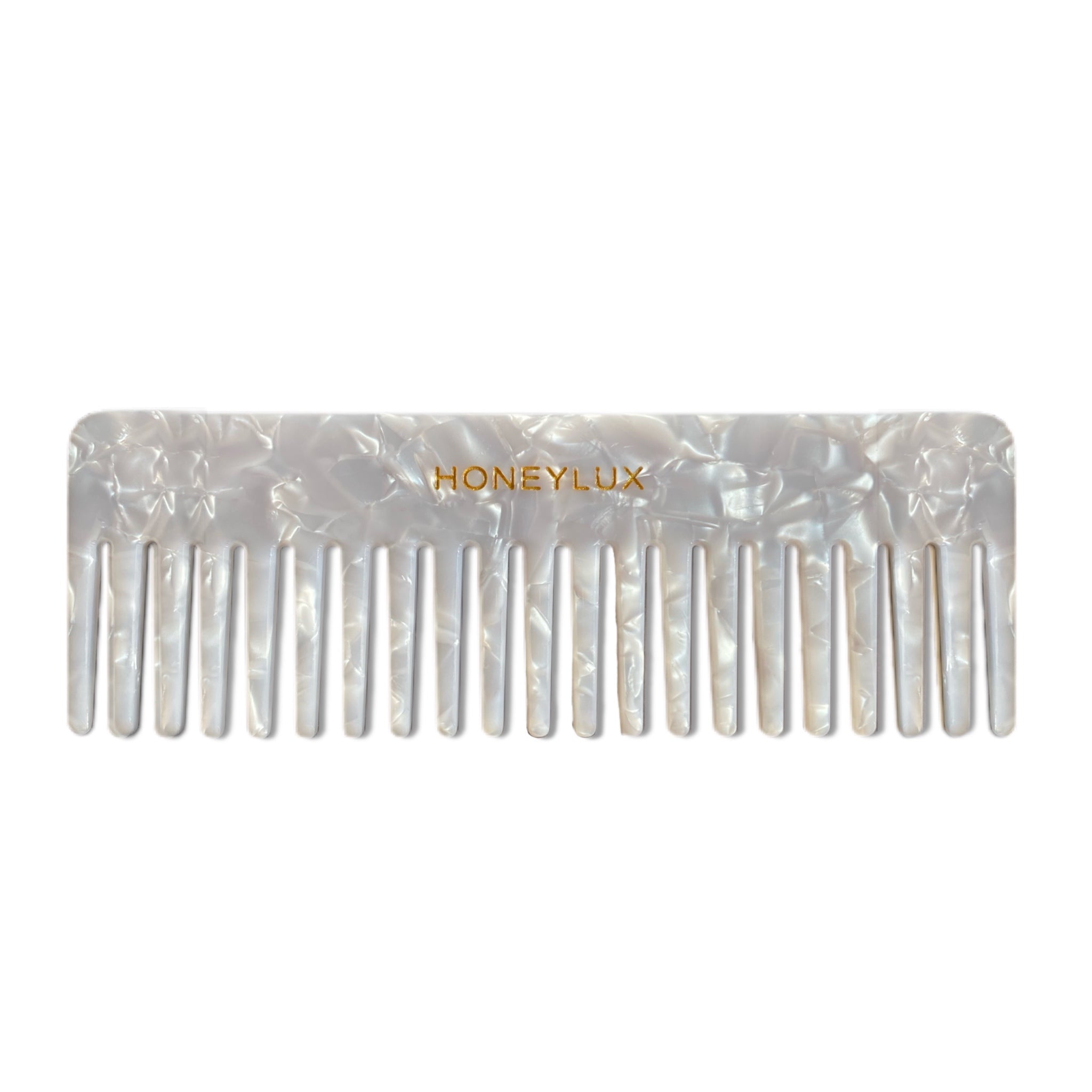 Acetate Detangling Comb - White Pearl